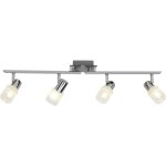 Lampe lea led spot tube 4flg fer / chrome / blanc 4x led - d45, e14, ampoule led 4w incluse, 450lm, 2700k ...