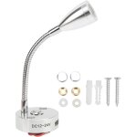 Lampe de lecture pour camping - car, col flexible, 3 couleurs, 12 - 24v, 3w, rechargeable par usb, universelle ...