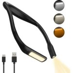 Lampe de lecture de cou rechargeable liseuse lampe de cou pour lire au lit 3 couleurs protection des ...