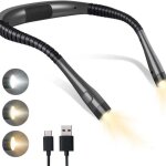 Lampe de lecture de cou rechargeable, liseuse lampe pour lire au lit - gradation en continu & 3 couleurs ...