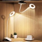 Lampe de lecture led lampes clips lampe de bureau pour enfant avec cou flexible usb rechargeable ereaders ...