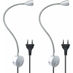 Lampe de lecture murale flexible 3w avec prise ue et interrupteur, appliques murales pour lecture, livres, ... Lampe de lecture murale flexible 3w avec prise ue et interrupteur, appliques murales pour lecture, livres, ...