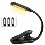 Lampe de lecture, rechargeable liseuse lampe clip 9 led, 3 mode luminosit (blanc froid&chaud), 360 ...