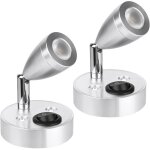 Lampe de lecture spot led 12 v, 3 w pour intrieur de camping - car, lampe murale de chevet rotative ...