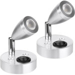 Lampe de lecture spot led 12 v, 3 w pour int�rieur de camping - car, lampe murale de chevet rotative ...