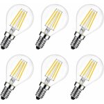 Lampe � led e14 6w (remplace 60w), 2700k blanc chaud, mini globale � filament, ultra lumineux 806 lm, ...