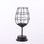 Lampe led fer forg� d�corative forme de verre � vin veilleuse douce int�rieur pour chambre et table de ...