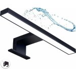 Lampe led pour miroir de salle de bain avec prise - triomphe couleur : noir mat - applique murale en ...