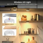 Lampe led rechargeable cuisine sans fil lumiere sous meuble placard eclairage spot led avec telecommande ...