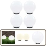 Lampes � led sous forme de boule 4 pcs sph�rique 25 cm pmma - lampe de jardin - �clairage ext�rieur - ...