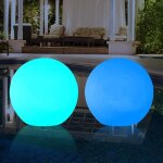 Lampe led pour spa, lot de 2 lumires flottantes de 40 cm, lampe de piscine led tanche ip67, boule de ...