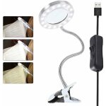Lampe loupe 8x led portable clip on lamp lampe de bureau rotation  360 usb rechargeable lampe cosmtique ...
