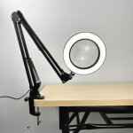Lampe loupe, lampe de bureau avec loupe 10x et led, loupe eclairante avec pince en m�tal et bras pivotant ...