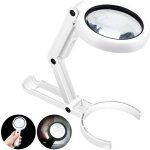 Lampe loupe - loupe eclairante avec 8 led lumire 5x loupe lecture sur pied pour le journal