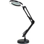 Lampe loupe led 5x, lampe loupe de bureau bras rotatif r�glable, , lentille en verre de, pour l'entretien, ...