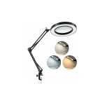 Lampe loupe  led avec pince, intensit variable en continu de 1500 lumens, 3 modes de couleur, lentille ...