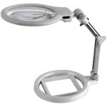 Lampe loupe de table avec lumière 2 led portable 130 mm à 26 mm Lampe loupe de table avec lumière 2 led portable 130 mm à 26 mm