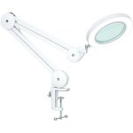 Lampe loupe, lampe de travail - avec lentille en verre 105 mm 5 dioptries, pince m�tallique, bras pivotant, ...