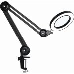 Lampe loupe, lampe de travail - avec lentille en verre 160 mm 5 dioptries, clip en mtal, bras pivotant, ...