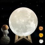 Lampe lune 3d, 3 couleurs lampe d'ambiance, veilleuse rechargeable lampe de chevet enfant, pour chambre ...