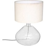 Atmosphera - lampe  poser en mtal et verre transparent h 56 cm