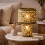 Lampe � poser m�tal �maill� kaki nora