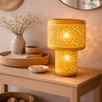 Lampe � poser m�tal �maill� safran nora