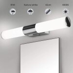 Lampe miroir salle de bain 42cm - 12w 1000lumen applique murale led, blanc naturel 4000k, ip44 impermable, ...
