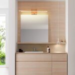Lampe de miroir salle de bain bois avec interrupteur moderne led applique murale int�rieure ip44 �tanche ...
