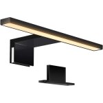 Lampe miroir salle de bain led noir 5w 30cm 400lm, applique miroir 3000k blanc chaud, lampe armoire de ...