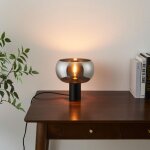 Lampe � poser moderne abat - jour verre fum� - milan