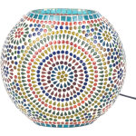 Signes grimalt - lampe mosaque de table ovale multicolore - 13x25x25cm