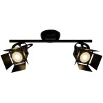 Lampe movie spot led tube 2 lumi�res noir mat 2x led - par51, gu10, 5w lampes � r�flecteur led incluses, ...