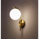 Lampe murale de créativité moderne avec abat - jour en verre boule, e27 fini doré appliques murales luminaire ... Lampe murale de créativité moderne avec abat - jour en verre boule, e27 fini doré appliques murales luminaire ...