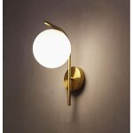 Lampe murale de cr�ativit� moderne avec abat - jour en verre boule, e27 fini dor� appliques murales luminaire ...