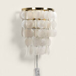 Lampe murale mtal y coquillages reef dor