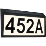 Lampe de num�ro de maison solaire, capteur cr�pusculaire, protection contre les projections d'eau, noir, ...