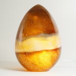 Lampe oeuf ambre verre 21x21x30cm