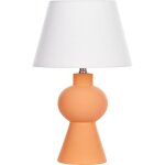 Beliani - lampe � poser orange en c�ramique abat - jour conique en lin peint � la main fabilos
