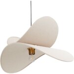 Lampe pendante abat - jour ampoule ouvert en tissu lin beige mascota