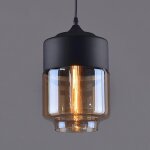 Lampe pendante en forme de lanterne, corps simple en m�tal, abat - jour cylindrique en verre, lampes ...