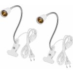 Lampe avec pince e27 2pcs lampe de bureau a pince avec interrupteur lampe flexible e27 lampe pour lit ...
