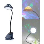 Lampe � pince pour enfants, lampe de lecture � pince led rechargeable par usb avec projection d'�toiles, ...