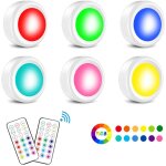 Lampes de placard, 13 couleurs sans fil sous armoire avec t�l�commande, veilleuses led � intensit� variable, ...