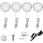 Lampe de placard led 4er �clairage sous meuble rechargeable lumi�re armoire applique murale pour cabinet ...