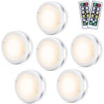 Lampe de placard spot led murale telecommande sans fil 6pcs lampes armoire veilleuse pour escalier miroir ...
