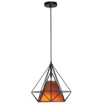 Lampe de plafond en fer plafonnier vintage en forme de cage de diamant 25cm lustre r�tro (marron)