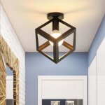 Lampe de plafond en forme de cube luminaire plafonnier moderne plafonnier r�tro vintage noir