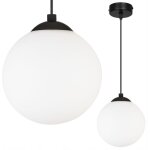Lampe de plafond suspendu boule noire led 15cm