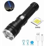 Lampe de poche led rechargeable, lampe de poche tactique zoomable super lumineuse xhp50 6000 lumens 3 ...